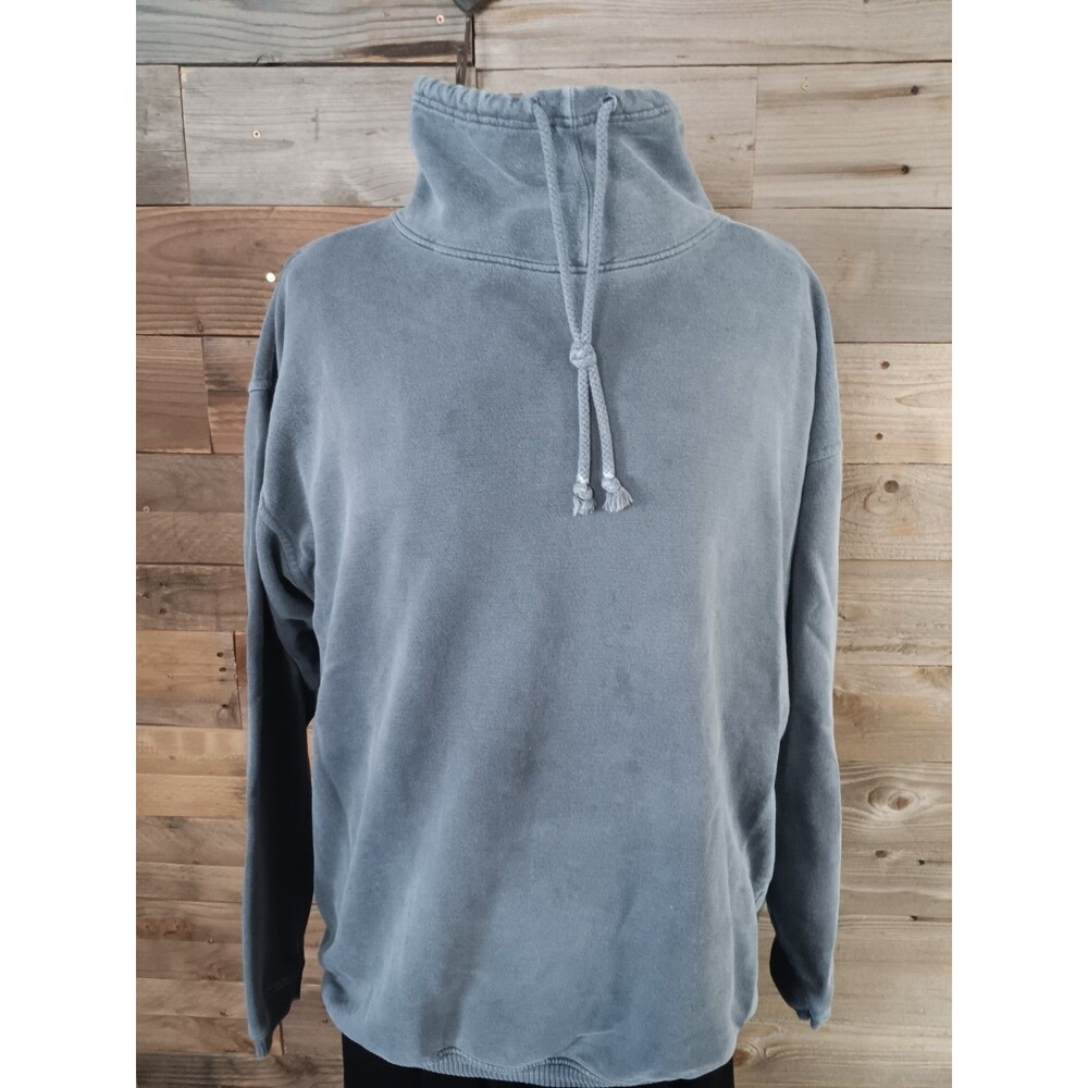FAST 100% Cotton Sweatshirt Made In Peru Men's Sz. Lg. High Neck Drawstring EUC